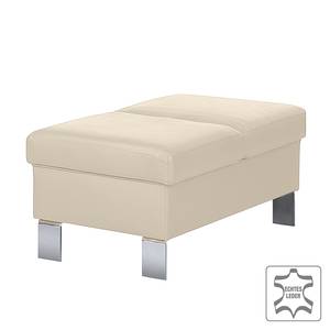 Gestoffeerde hocker Peillon beige echt leer - Beige