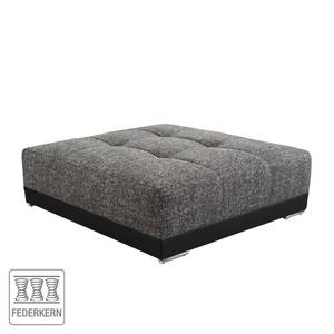 Hocker Pesaro Kunstleder / Webstoff Schwarz / Grau