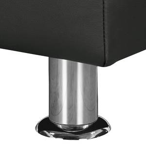 Tabouret Rebeka Tissu structuré / Imitation cuir - Noir / Gris