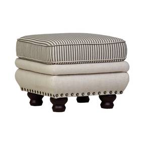 Hocker Rokko geweven stof - beige/grijs