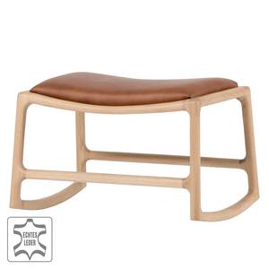 Tabouret Taasia Cuir véritable / Chêne massif - Cognac