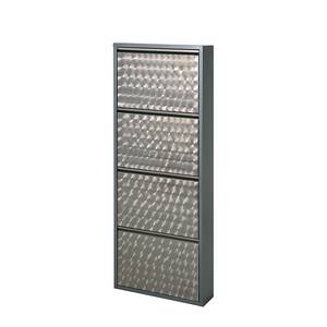 Schuhkipper Cabinet Silber Geflext - 140 cm