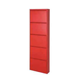 Schuhkipper Cabinet Rot - 5 Klappen - Höhe 174 cm - Höhe: 174 cm