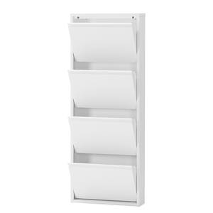 Schoenenkast Cabinet wit - 4 kleppen - Hoogte: 140 cm