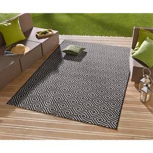 Tapis intérieur/extérieur Karo Fibre synthétique - Anthracite - 80 x 150 cm