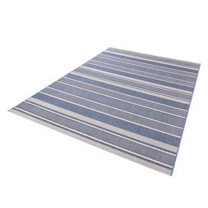 In- en outdoortapijt Strap kunstvezels - Crème/marineblauw - 80x150cm