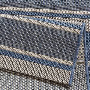 Tapis intérieur/extérieur Strap Fibre synthétique - Crème / Bleu marine