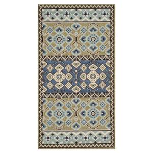 Tapis intérieur/extérieur Akot Vert / Bleu - 78 x 152 cm - 90 x 150 cm