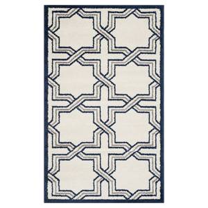 Tapis intérieur/extérieur Barcares Crème / Bleu marine - 91 x 152 cm - 90 x 150 cm