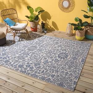 In-/Outdoorteppich Ferna Kunstfaser - Creme / Marineblau - 200 x 290 cm