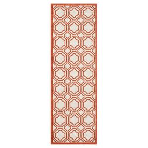 Tapis intérieur/extérieur Ferrat Crème / Orange - 68 x 213 cm - 62 x 240 cm