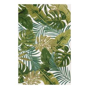 In- & outdoorvloerkleed Kubana kunstvezels - Groen/wit - 123 x 150 cm