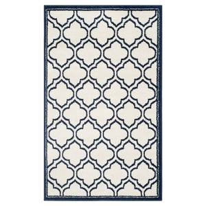 Tapis intérieur/extérieur La Salis Crème / Bleu marine - 91 x 152 cm - 90 x 150 cm