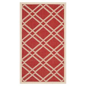 Tappeto da interno/esterno Marbella Rosso/Beige - 60 x 109 cm