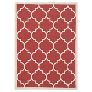 Tapis intérieur/extérieur Monaco Rouge / Beige - 121 x 170 cm - 120 x 180 cm