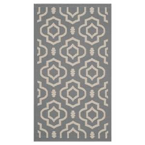 In-/outdoortapijt Mykonos antracietkleurig/beige - afmetingen: 60x109cm - 60 x 109 cm