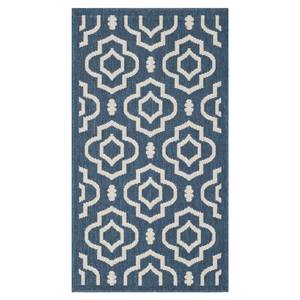 In-/outdoortapijt Mykonos blauw/beige - 90 x 150 cm