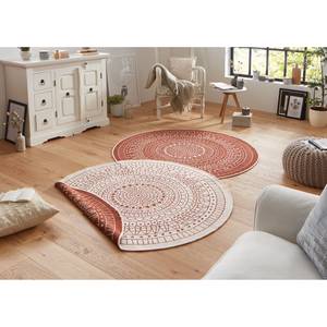 Tapis intérieur/extérieur Porto Fibres synthétiques - Rouge brique - Diamètre : 200 cm