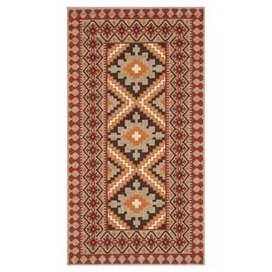 Tapis intérieur/extérieur Ratia Rouge / Naturel - 78 x 152 cm - 90 x 150 cm