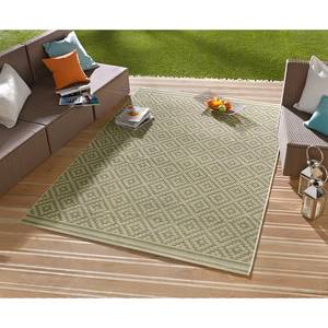 Tapis intérieur/extérieur Raute Fibre synthétique - Vert / Blanc - 140 x 200 cm