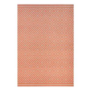 In-/Outdoor-Teppich Raute Kunstfaser - Orange / Cremeweiß - 160 x 230 cm