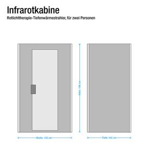 Infrarotkabine Themos mit Rotlichtstrahler - Für 2 Personen - 133 cm breit