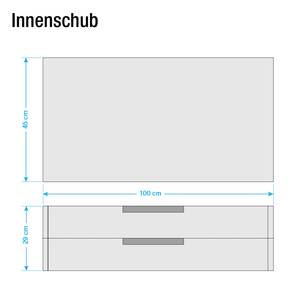 Innenschubkasten Express Grauglas - Breite: 100 cm