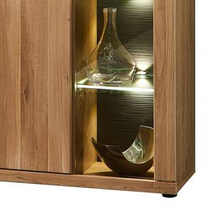 Highboard Macoun inclusief verlichting - deels massief wild eikenhout