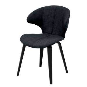 Chaises Skog (lot de 2) Tissu / Chêne massif - Anthracite / Noir