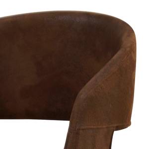 Chaises à accoudoirs Faxe III (lot de 2) Imitation cuir - Marron vintage
