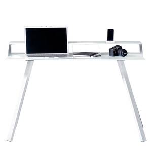 Bureau Smart Work glas/aluminium - Wit/zilverkleurig