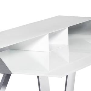 Schreibtisch Smart Work Glas / Aluminium - Weiß / Silber