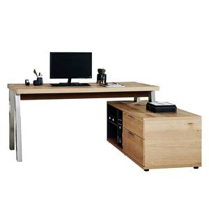 Hoekbureau Solid Desk 165 wild eikenhout/chroomkleurig