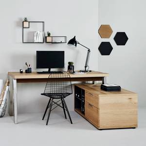 Bureau d'angle Solid Desk 165 Chêne sauvage / Chrome