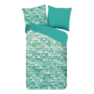 Jersey-Bettwäsche Geometric Baumwollstoff - Mint - 135 x 200 cm + Kissen 80 x 80 cm