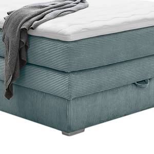 Boxspringbett Sandvig (inkl. Bettkasten) Cord - Pastellblau / Silber