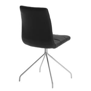 Chaises Blois III (lot de 2) Imitation cuir - Noir / Acier inoxydable