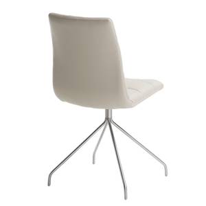 Chaises Blois III (lot de 2) Imitation cuir - Beige / Acier inoxydable