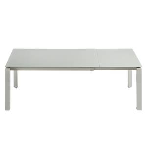 Eettafel Rapallo (met uitschuiffunctie) glas/metaal - grijs - 140x90cm