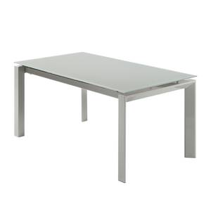 Table extensible Rapallo Verre / Gris métallique - 140 x 90 cm
