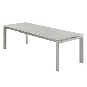 Eettafel Rapallo (met uitschuiffunctie) glas/metaal - grijs - 160x90cm