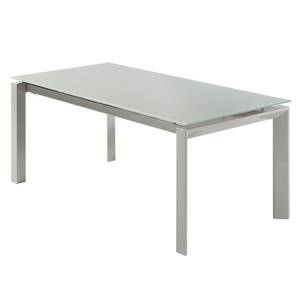 Table extensible Rapallo Verre / Gris métallique - 160 x 90 cm
