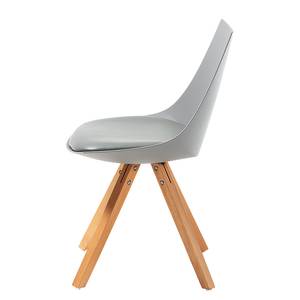 Eetkamerstoelen Privas ( 4-delige set) kunststof - Grijs/beukenhoutkleurig