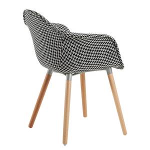 Chaises Sondrio (lot de 2) Hêtre massif / Tissu blanc et noir