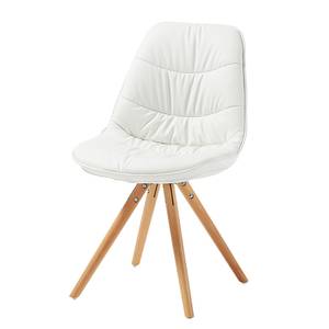 Gestoffeerde stoelen Piombino massief beukenhout/kunstleer - Wit/beukenhout