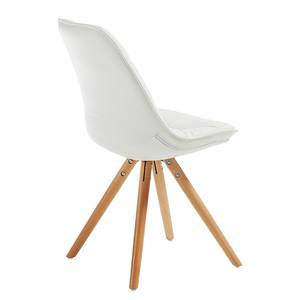 Gestoffeerde stoelen Piombino massief beukenhout/kunstleer - Wit/beukenhout