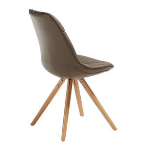 Gestoffeerde stoelen Piombino massief beukenhout/kunstleer - Bruin/beukenhoutkleurig