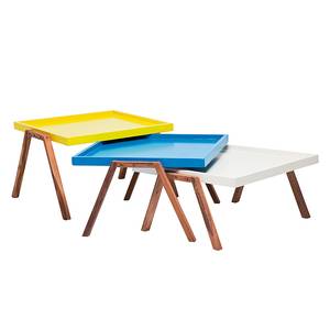 Tavolino Bilbao Tray (set da 3) Bianco/Blu/Giallo