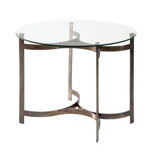 Table gigogne Musivo Round (4 éléments) Acier inoxydable - Marron / Blanc