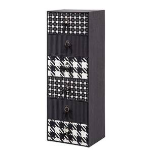 Cassettiera Patchwork Pepita I Nero/Bianco